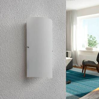 wandlamp Tuli, 28 cm, glas, halfrond, E14 mat wit, chroom