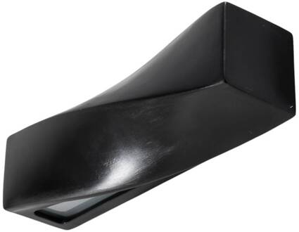 Wandlamp Turn van keramiek, up/down, zwart