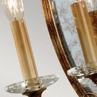 Wandlamp Valentina, 3-lamps, brons/kristal geoxideerd brons, helder