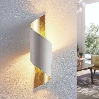 wandlamp Vanni, wit/goud, metaal, hoogte 52cm wit, goud