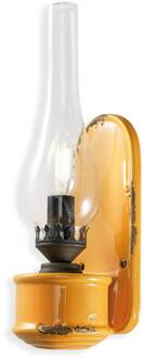 Wandlamp vintage in fakkel-ontwerp, geel geel, transparant