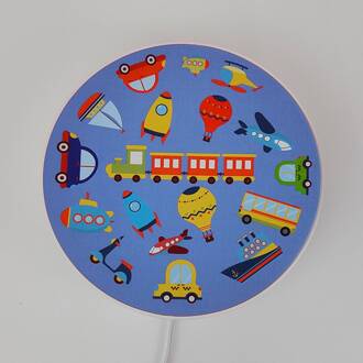 Wandlamp Voertuigen met schakelaar en stekker blauw, meerkleurig