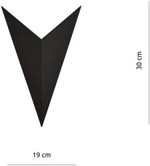 Wandlamp vorm 4, zwart, 19 x 30 cm