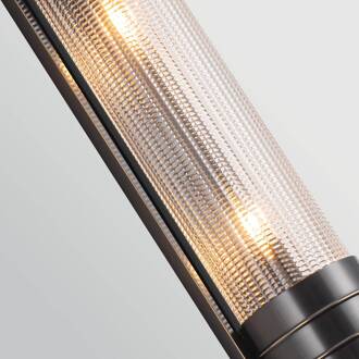 wandlamp WILLARD, brons, hoogte 47 cm, metaal/glas, 2x E14 brons, duidelijk gestructureerd