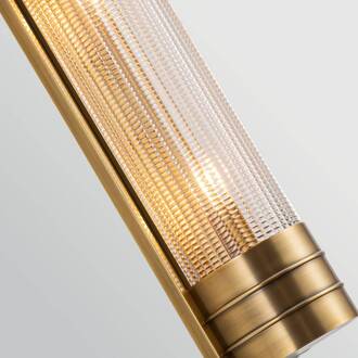 wandlamp WILLARD, oud messing, hoogte 47 cm Metaal/glas 2x E14 oud messing, duidelijk gestructureerd