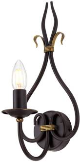 Wandlamp Windermere 1-lamp roestkleurig, goudkleurig