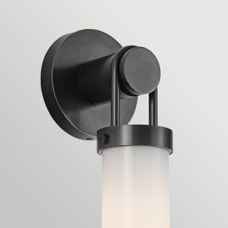 Wandlamp WYNWOOD, brons, hoogte 40 cm, metaal/opaalglas E27 brons, opaalwit