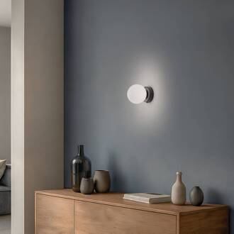 Wandlamp You, zwart, Ø 12 cm, staal/glas
