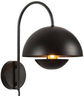 Wandlamp Yuki E27 - - 30x30x20 Cm - Metaal - Zwart