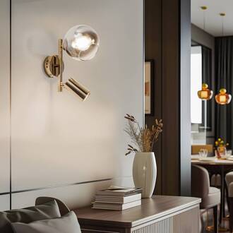 Wandlamp Zerde 1+1, goud, 2-lamps
