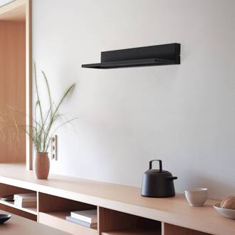 Wandlamp, zwart, staal, 60 cm lang, 2 x LED