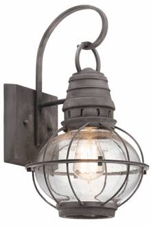 Wandlantaarn Bridge Point medium zink, helder