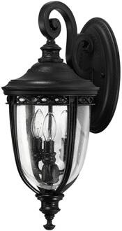 Wandlantaarn English Bridle IP44 Ø 21,6 cm zwart zwart, helder