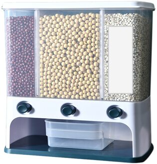 Wandmontage Aparte Rijst Emmer Granen Dispenser Vochtbestendig Plastic Automatische Rekken Verzegelde Metering Voedsel Opbergdoos 45a