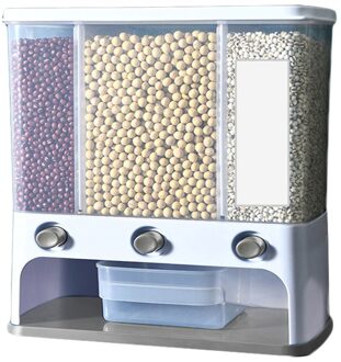Wandmontage Aparte Rijst Emmer Granen Dispenser Vochtbestendig Plastic Automatische Rekken Verzegelde Metering Voedsel Opbergdoos 45a