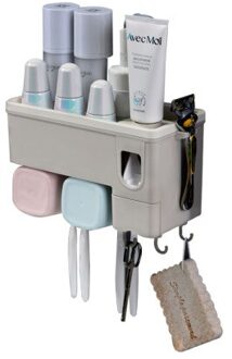Wandmontage Automatische Tandpasta Dispenser 4 Tandenborstelhouder Badkamer Wassen Sets Tandpasta Knijper Tandenborstel Opslag