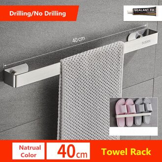 Wandmontage Badkamer Handdoekenrek Plank Rack Zelfklevende Handdoek Houder Geen Boren Toilet Roll Paper Hanger Handdoekenrek stijl 1 40 cm