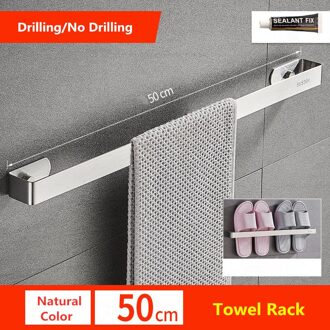 Wandmontage Badkamer Handdoekenrek Plank Rack Zelfklevende Handdoek Houder Geen Boren Toilet Roll Paper Hanger Handdoekenrek stijl 1 50 cm