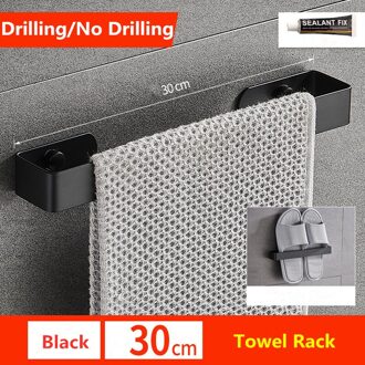 Wandmontage Badkamer Handdoekenrek Plank Rack Zelfklevende Handdoek Houder Geen Boren Toilet Roll Paper Hanger Handdoekenrek stijl 2 30 cm
