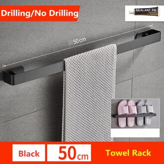 Wandmontage Badkamer Handdoekenrek Plank Rack Zelfklevende Handdoek Houder Geen Boren Toilet Roll Paper Hanger Handdoekenrek stijl 2 50 cm