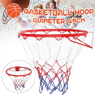Wandmontage Basketbal Hoepel Netting 45Cm Metalen Velg Opknoping Stalen Basketbal Ring Hoepel Met Schroeven Voor Volwassen Kinderen