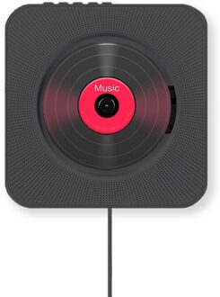 Wandmontage Cd Surround Sound Fm Radio Bluetooth Usb MP3 Disk Draagbare Muziekspeler Afstandsbediening Stereo Speaker Thuis zwart