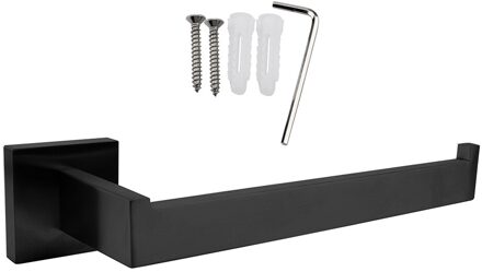 Wandmontage Handdoekenrek Rvs Handdoek Houder Badkamer Organizer Roll Papier Hanger Huishoudelijke Opslag zwart