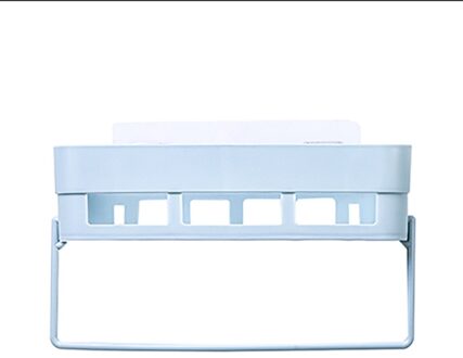 Wandmontage Keuken Badkamer Opslag Rack Plank Haak Hanger Aftappen Houder Mand Opgeschort Plank Hanger blauw