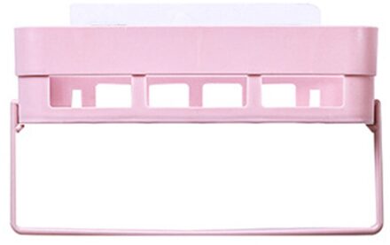 Wandmontage Keuken Badkamer Opslag Rack Plank Haak Hanger Aftappen Houder Mand Opgeschort Plank Hanger roze