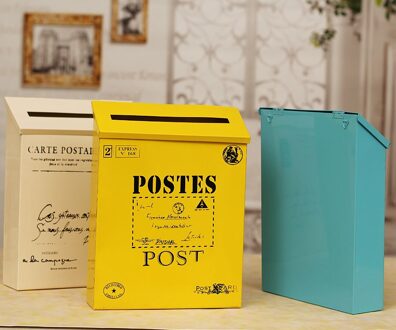 Wandmontage Mailbox Vintage Emmer Tin Krant Dozen Brievenbus Metalen Brief Post Mail Box Woondecoratie Beige