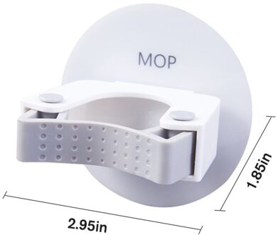 Wandmontage Opslag Mop Organizer Houder Borstel Bezem Hanger Opbergrek Keuken Clip Naadloze Mop Haak Met Gemonteerde Opknoping wit