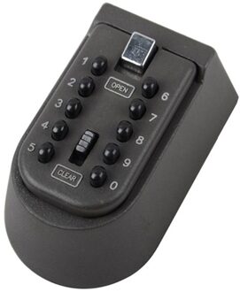 Wandmontage Outdoor Sleutel Opslag Lock Box 10 Digit Push-Button Combinatie Wachtwoord Sleutel Kluis Resettable Code Sleutel houder