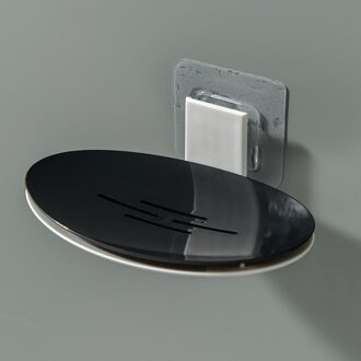 Wandmontage Ovale Zeep Opbergdoos Zeep Rack Gratis Punch Afvoer Rack Voor Badkamer Wc Muur Gemonteerde Zuignap zeepbakje 01