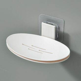 Wandmontage Ovale Zeep Opbergdoos Zeep Rack Gratis Punch Afvoer Rack Voor Badkamer Wc Muur Gemonteerde Zuignap zeepbakje 02