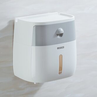 Wandmontage Papier Handdoeken Waterdichte Toiletrolhouder Houder Voor Keuken Badkamer Wc Rolhouder Toiletpapier Opbergdoos grijs Bai Yi cocoa