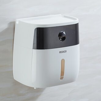 Wandmontage Papier Handdoeken Waterdichte Toiletrolhouder Houder Voor Keuken Badkamer Wc Rolhouder Toiletpapier Opbergdoos zwart Bai Yi cocoa