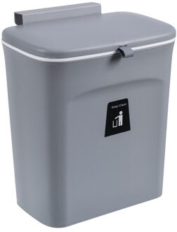 Wandmontage Prullenbak Keukenkast Afvalbak Auto Vuilnis Opslag Vuilnis Emmer Vuilnisbak Met Cover Home Cleaning Tools grijs met hoes