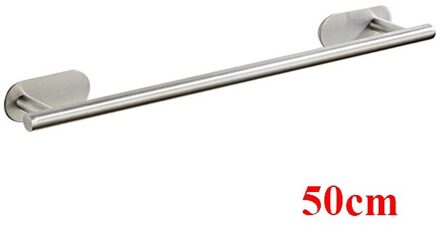 Wandmontage Rvs Badkamer Handdoek Plank Houder Hanger Zelfklevende Opknoping Rail Badkamer Benodigdheden Staaf Organisator Rack 50cm