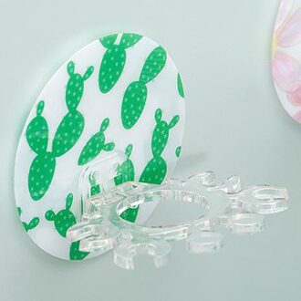 Wandmontage Tandpasta Tandenborstelhouder Scheerapparaat Rack Opslag Plank Badkamer Organizer Accessoires Four Slot cactus