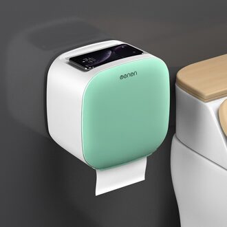 Wandmontage Toiletrolhouder Waterdicht Plank Tissue Doos Wc-papier Lade Papierrol Buis Opbergdoos Badkamer Accessoires groen-B