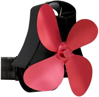 Wandmontage Warmte Self-Powered Haard Kachel Fan Rustig 4 Blades Aluminium Efficiënt Warm Grote Kamer Hout Log Brander eco Rood