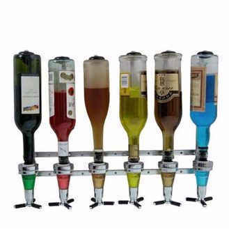 Wandmontage Wijn Drank Dranken Dispenser Bar Wijn Houder 6 Flessen Shots Stand Machine Bar Tool Voor Bier Soda Coke fizzy Soda