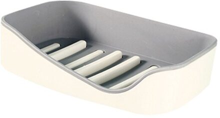 Wandmontage Zelfklevende Zeepbakjes Geen Boren Opbergdoos Rack Plank Dubbele Afvoer Badkamer Zeep Rack Bad Lade Gadgets Ivoor