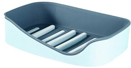 Wandmontage Zelfklevende Zeepbakjes Geen Boren Opbergdoos Rack Plank Dubbele Afvoer Badkamer Zeep Rack Bad Lade Gadgets lucht blauw