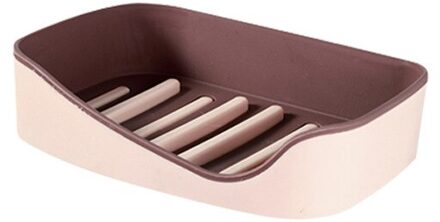 Wandmontage Zelfklevende Zeepbakjes Geen Boren Opbergdoos Rack Plank Dubbele Afvoer Badkamer Zeep Rack Bad Lade Gadgets Roze