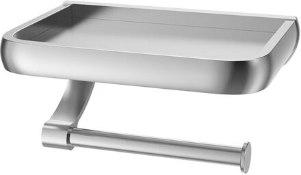 Wandmontage Zwarte Wc Houder Tissue Papier Houder Rolhouder Met Telefoon Opslag Plank Badkamer Accessoires Keuken Organizer zilver