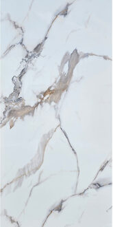 Wandpaneel Isodeco Calacatta 120x260 cm Waterbestendig Hoogglans Goud Wit Isodeco