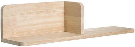Wandplank Mick Naturel Rubberwood - 14x60x14 Cm - Hout - Bruin