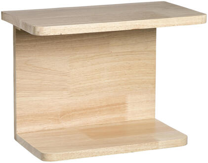 Wandplank Mick - Naturel Rubberwood - 24x32x18 Cm - Hout - Bruin