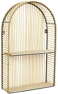 Wandplank/wandrek Ibiza - naturel - Boho stijl - 2 plankjes - 37 x 12 x 61 cm